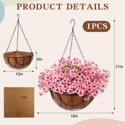 Beeveer Flores Artificiales Colgantes De Otoño En Cesta Para