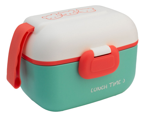 Contenedor Lunch Box Hermético Tapa Divisiones 5 Pzas 450 Ml Color Azul/rojo