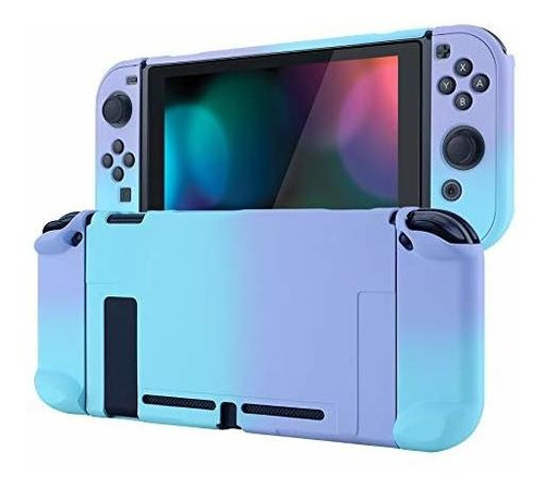 Carcasa Para Nintendo Switch Color Degradado Azul Y Violeta