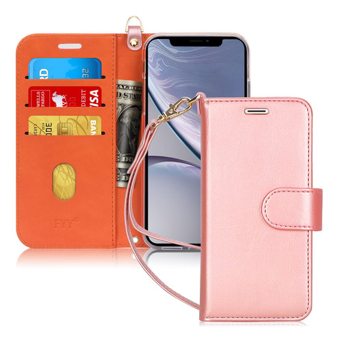 Funda Para iPhone XR Rose Dorado 6.1puLG Piel Sintetica-2