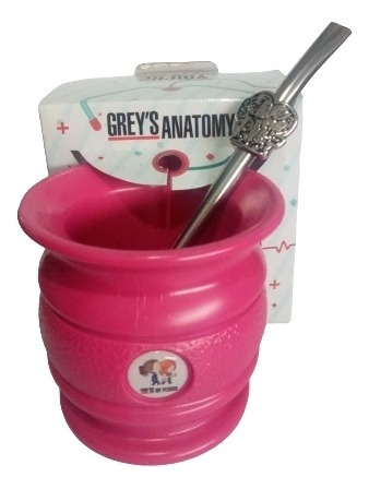 Mate Grey's Anatomy Con Bombilla Y Caja 