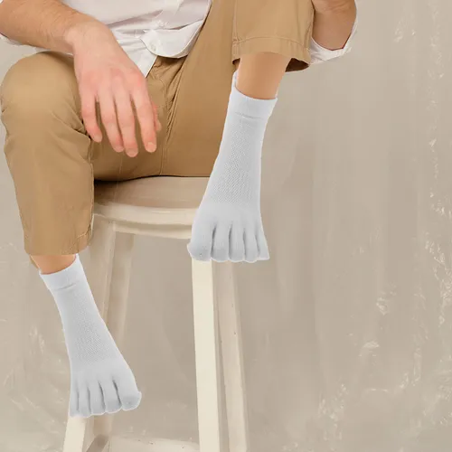 2 Pares De Calcetines De Algodón Con Punta De Cinco Dedos, C