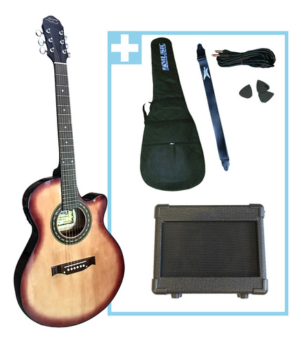 Guitarra Electroacustica Gracia 300tvd + Ampli Portatil Prm