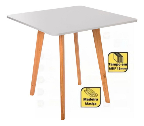 Mesa Jantar Wood Leda 80cm Quadrada Madeira Mdf Tx Hf
