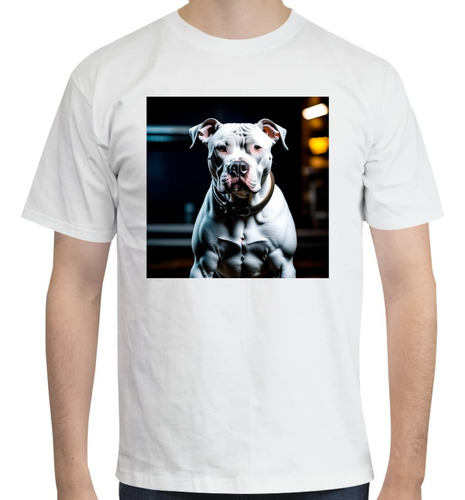 Playera Diseño Pitbull Blanco - Dog Lover - Perros