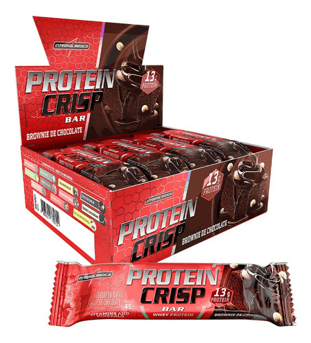 Super Protein Crisp Bar Caixa C/ 12 Integralmedica Sabor Brownie De Chocolate
