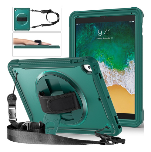 Funda Verde Oscuro Con Asa Para iPad Air/air 2/9.7 2018