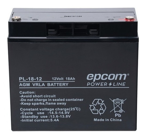 Batería Recargable 12 V 18 Ah Tecnología Agm Vrla Epcom