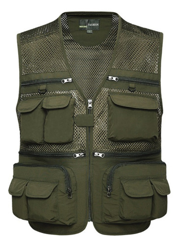 Chaleco C Dry Outdoor Para Hombre, Malla De Camuflaje, Bolsi