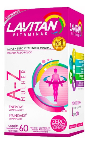 Multivitaminico Lavitan Az 60 Mulher Pronta