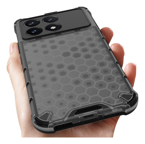 For Poco X6 Pro 5g Honeycomb Pattern Lens Cover Armor Case