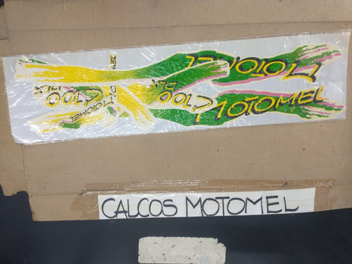 Calcos Motomel 100 C Dlx Jgo. Verde/amarillo/rosa