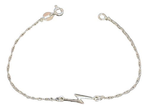 Pulsera De Mujer Plata 925 Delicada Con Dije De Rayo 