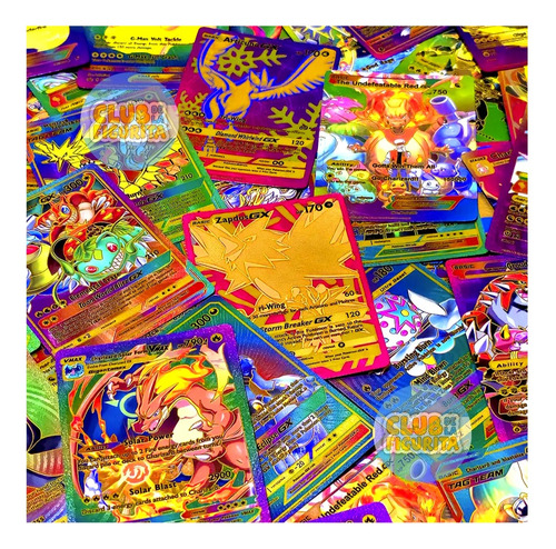 Mazo Carta Pokémon Coleccionable Hologramado 55 Pcs Metálico Multicolor Inglés