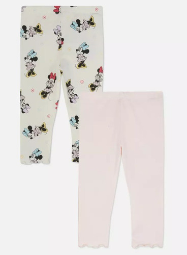 Set De 2 Leggins Mallon De Niña Modelo Minnie Mouse Disney
