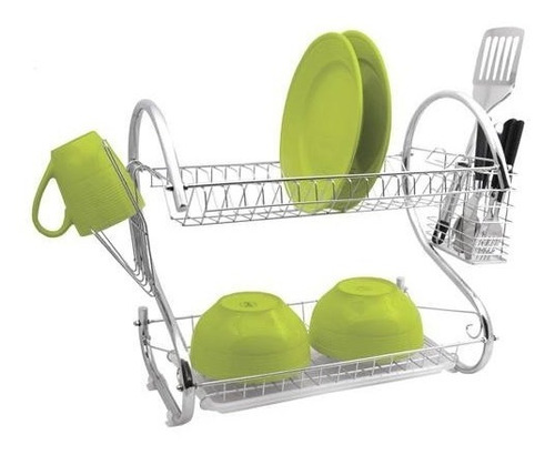Secador Platos Escurridor Vajilla 2 Niveles Acero Inoxidable