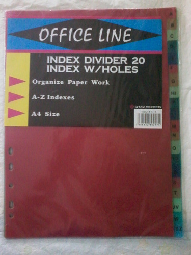 Separadores Plasticos Alfabetico Oficio Oficina #10 Loligo