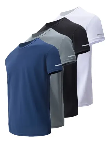 4 Piezas Camisetas Deportivas Transpirables De Secado Rápido