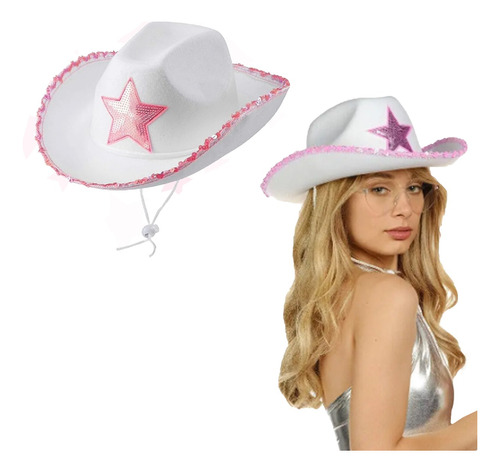Sombrero Gorro Vaquera Cowboy Sheriff Mujer Estrella X6