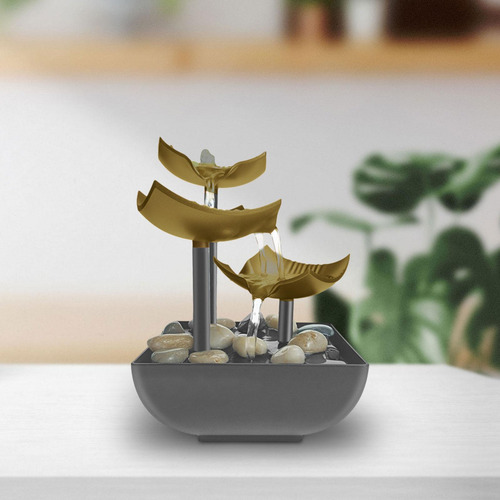 Fonte De Mesa De 3 Camadas Fonte De Água Decoração Bronze