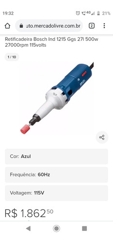 Imagem 1 de 4 de Venda Retificadora Da Bosch, Funcionando Perfeitamente