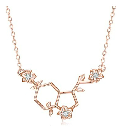 Collar De Molécula De Serotonina De La Felicidad Para Mujer,