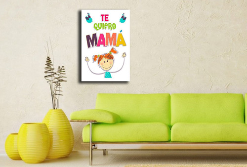 Cuadro 40x60cm Frase Te Quiero Mama Love Amor Dia De Madre