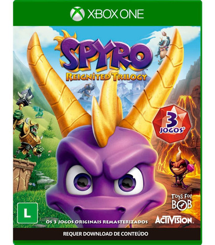 Jogo Spyro Reignited Trilogy Xbox One, Midia Fisica, Lacrada