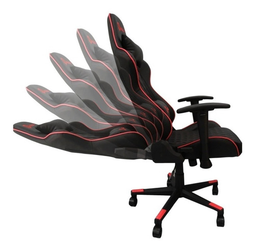 Imagen 3 de 5 de Silla de escritorio Melon 90042 gamer ergonómica negra y roja con tapizado de cuero sintético