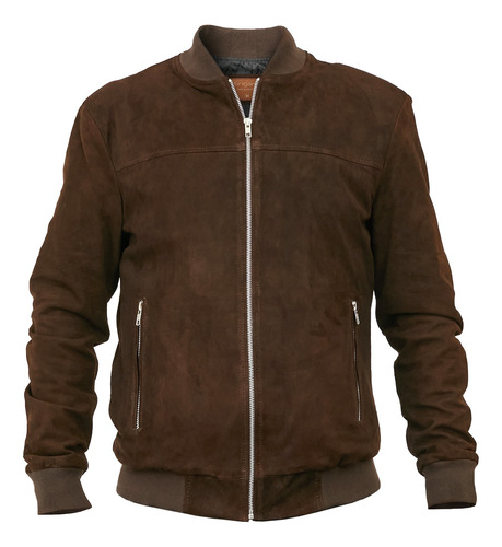 Campera Hombre Cuero Premium Gamuza Entallada Kevin Briganti