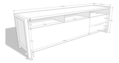 Mueble Tv 100% Madera Maciza De Roble Ref: Maciza10