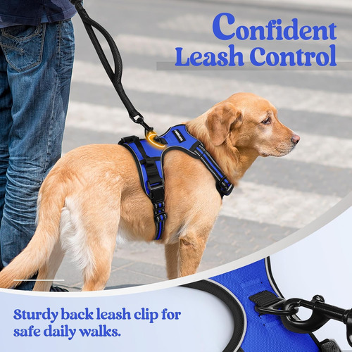 Arnés Para Perros Rabbitgoo No Pull, Ajustable, Con 2 Clips,