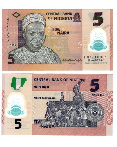 Nigeria - Billete 5 Naira 2020 - Polímero - Unc