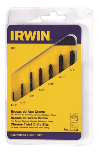 Broca Aco Rapido Irwin 1/16 A 1/4  Kit Com 7 Pecas  1865290