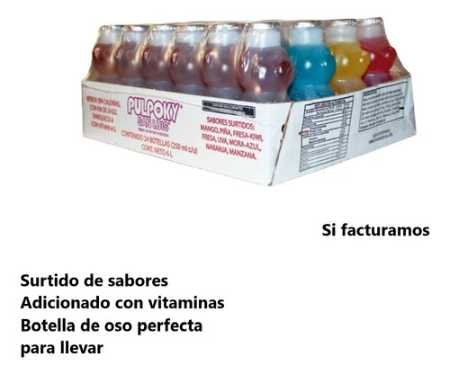 Bebida Sin Calorias Con Jugo Pulpoky 24 Pz De 250 Ml Drop002