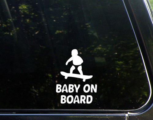 Sweet Tea Decals Baby On Board - Patineta - 3 3/4 X 5 Pulga.