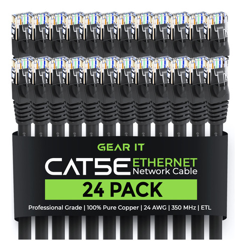 Gearit Paquete De 24 Cables De Conexion Ethernet Cat5e De 10