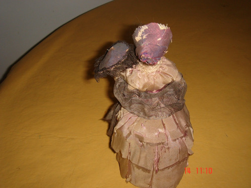 Antigua Muñeca Dama Antigua De Carton Y Tela (Usado)