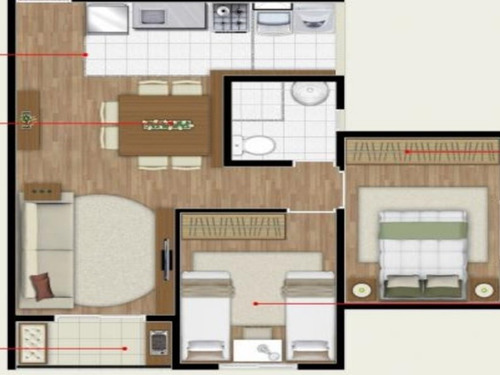 Imagem 9 de 9 de Apartamento Ventura Planejado 49m² 2dormitórios 1vaga 300mil