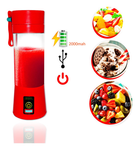 Imagem 2 de 7 de Mini Liquidificador Portatil Com 6 Laminas Usb Ud600
