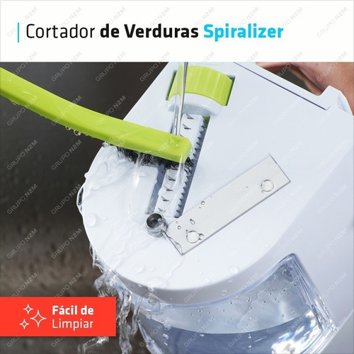 Imagen 5 de 10 de Cortador Spiralizer Vegetales Multiple Espiral 4 Tipos Corte