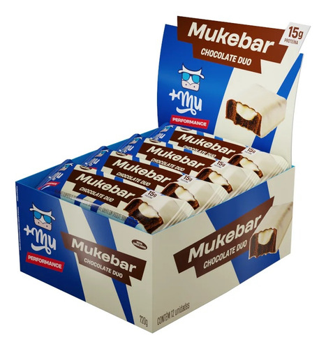 Mais Mu Muke Bar 12 Un. - Barrinha De Proteína Muke +mu Sabor Chocolate Duo