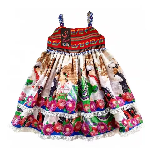Vestido Mexicano Infantil Doble Capa Cambaya Tejida Patria en venta en  Centro Tabasco por sólo $   Mexico