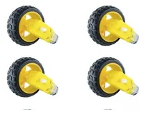 Comprar 4pz Motorreductor 120:1 Con Llanta Para Carro Arduino Robot
