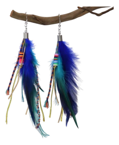 Aretes Plumas Pendientes Bohemios Estilo Hippie Boho