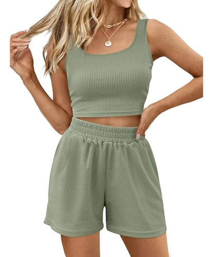 Sets De Moda Casual Sin Mangas, Ropa + Pantalones