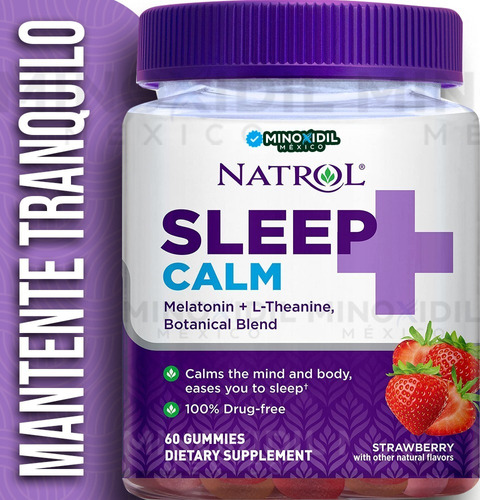 Natrol Sleep Calm | Melatonina & L-teanina | 60 Gomitas