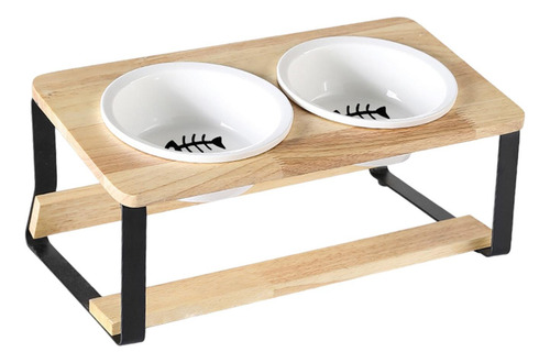 Cuencos S Para Gatos, Perros, Soporte De BambĂș De Pescado