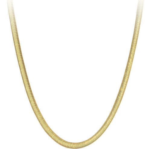 Ef Enfashion 18k Gold Plated Snake Chain Necklace Herringbon