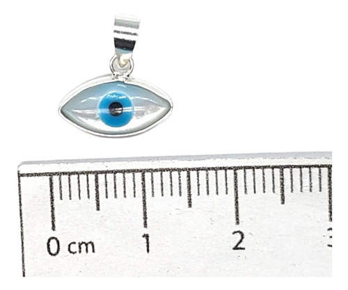 Imagen 4 de 5 de Dije Plata Ojo De Horus Con Nacar 13mm